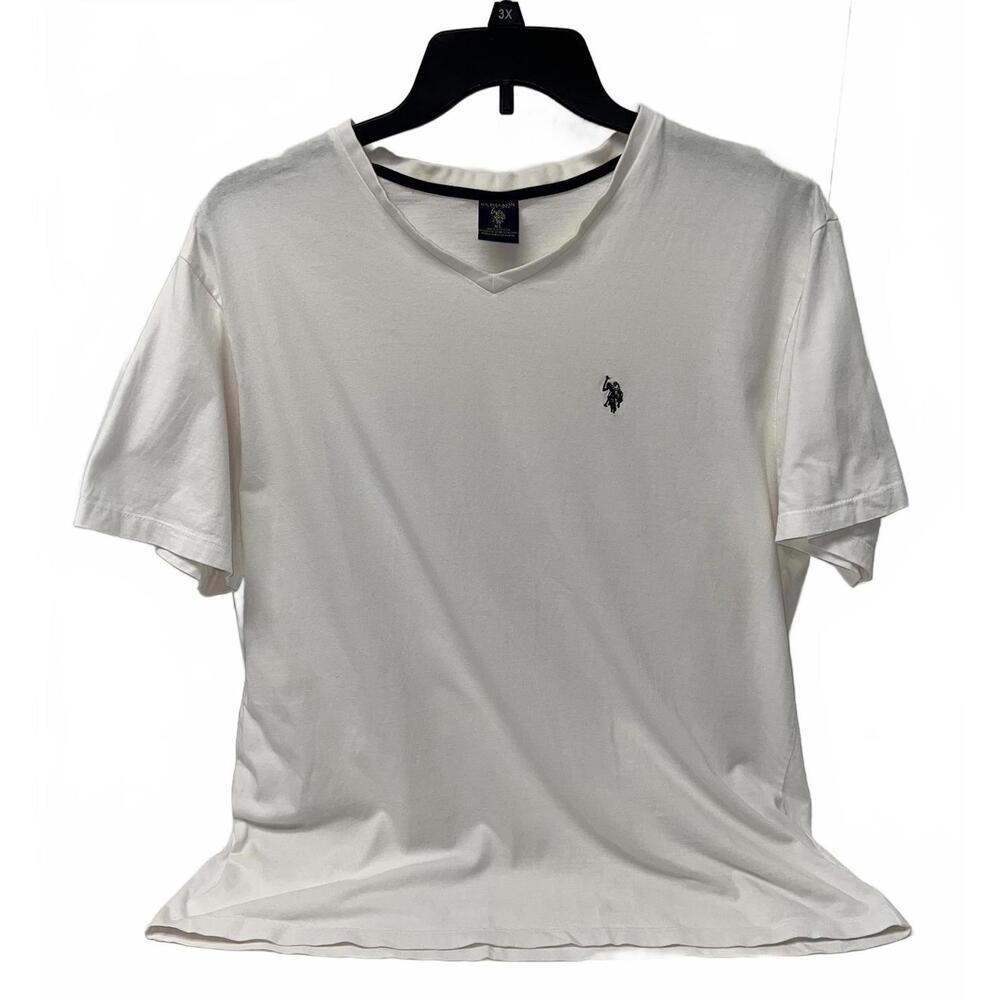 U.S. Polo Assn. Men's V-Neck T-Shirt - Classic White - XL